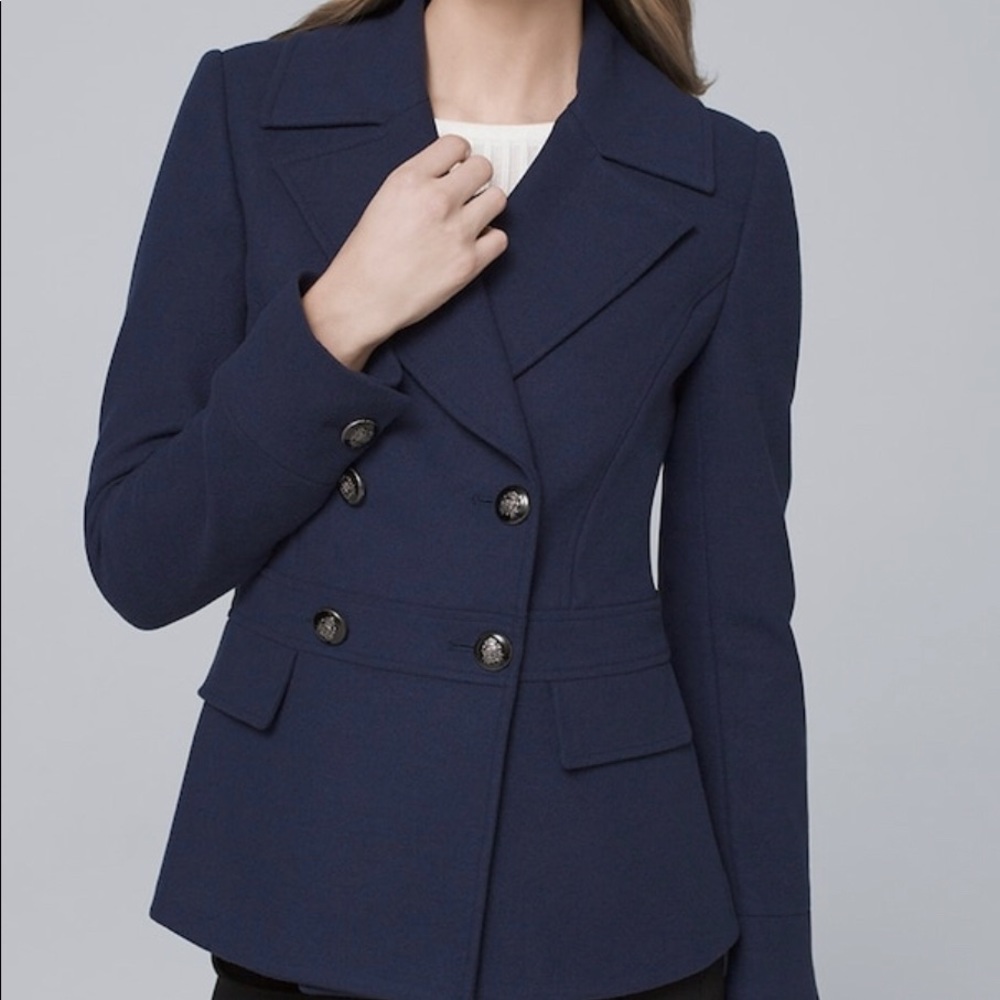 PEPLUM-BACK PEACOAT - white black house market